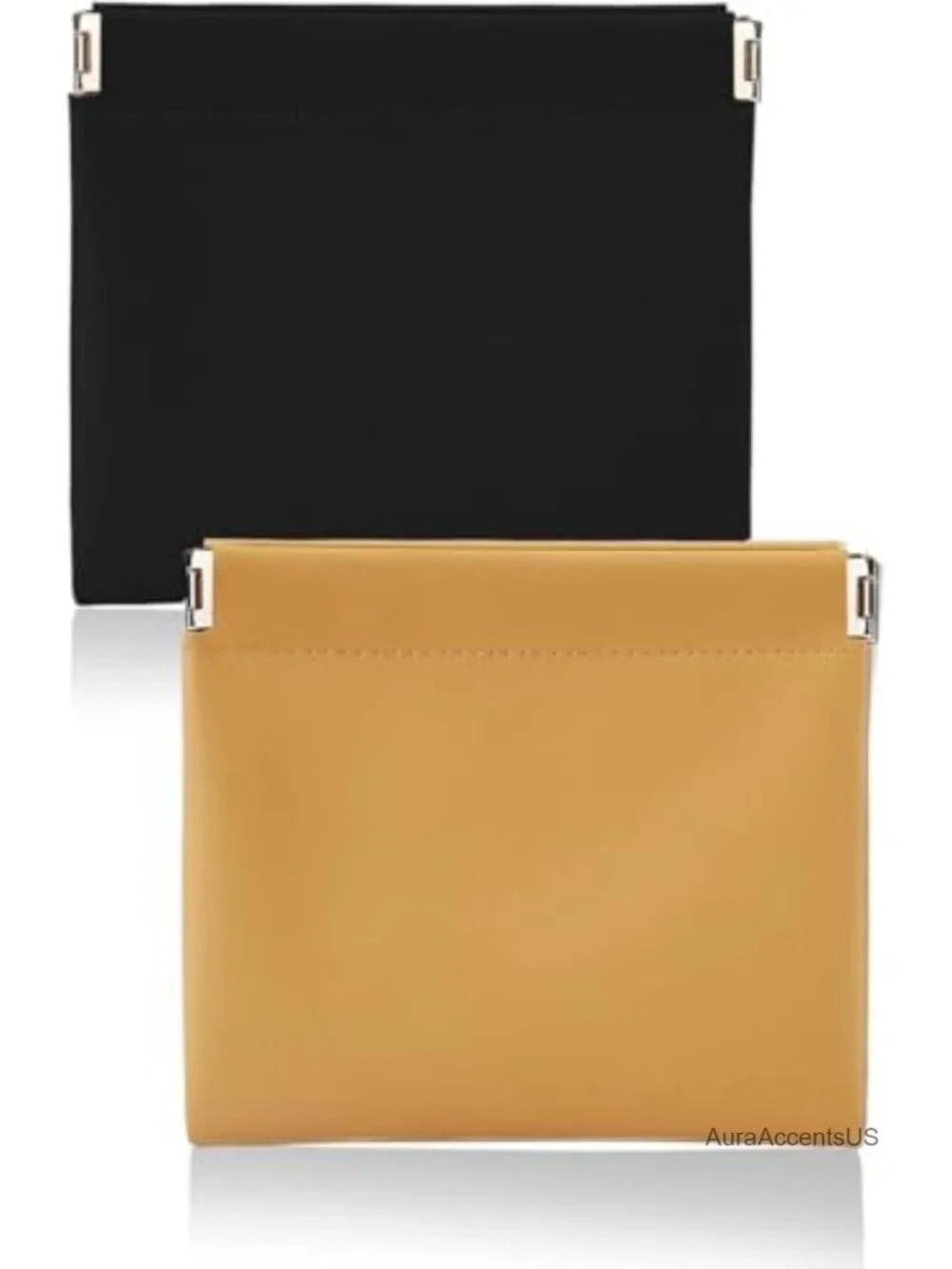 Mini PU Leather Makeup Bag 2-Pack for Purse, Travel Cosmetic Pouch